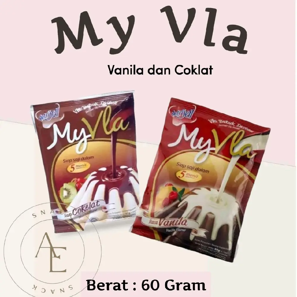 My Vla Nutrijell Bubuk Instant - Netto 60gr Varian Vanila dan Coklat