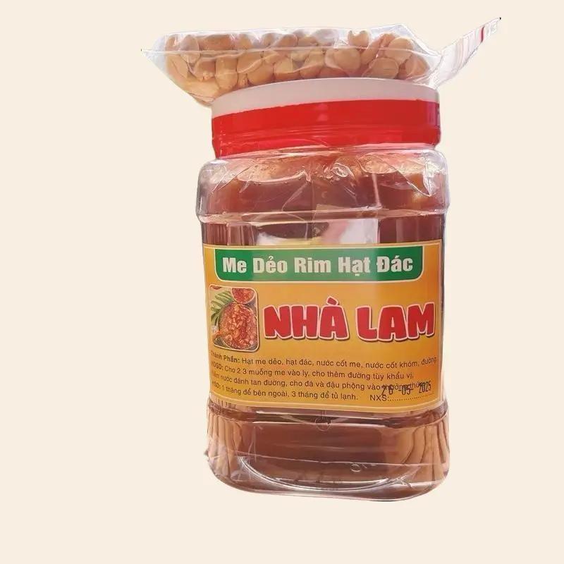 Hộp 1kg Me Hạt Dẻo Rim Hạt Đác Kèm Đậu Phộng Để Pha Nước Uống Giải Khát Topping Đồ Uống Vị Ngọt Chua