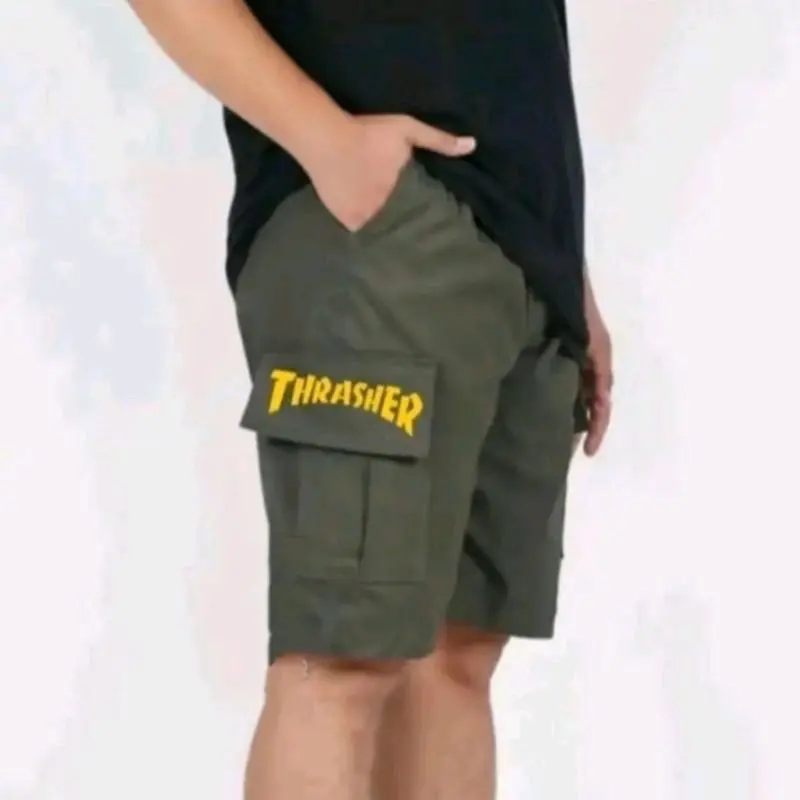 Promo 100 Ribu Dapat 4 Celana Pendek Cargo Casual Pria Shorts Bordir Kantong Tebal Nyaman 3