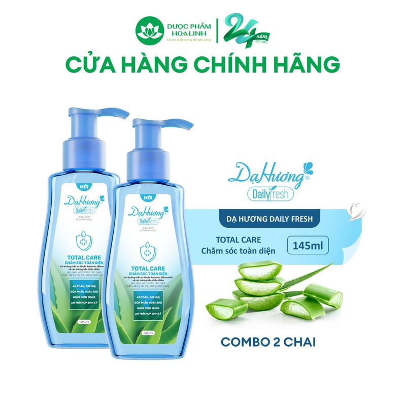  Combo 2 chai dung dịch vệ sinh Dạ Hương Daily Fresh Total Care 145ml - Giúp CHĂM SÓC TOÀN DIỆN 
