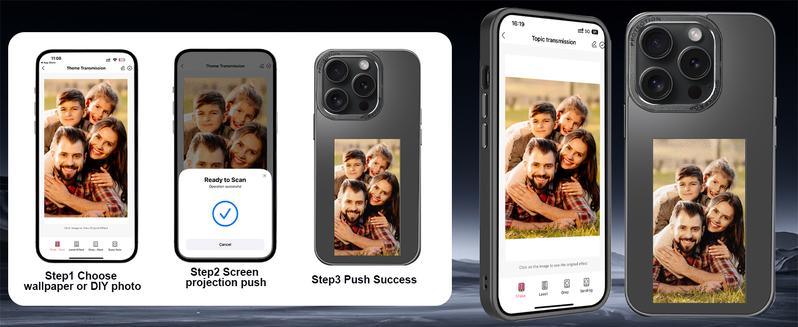 Product Introduction of NEW Coming 4 colors Eink Screen Smart Ink Back Cover Screen Display NFC Application Reference For iPhone Casing 12 pro maxDIY Cell phone Protector Cover Protective Handheld accessories custom  phone Protection case Smartphone Phonecase 1