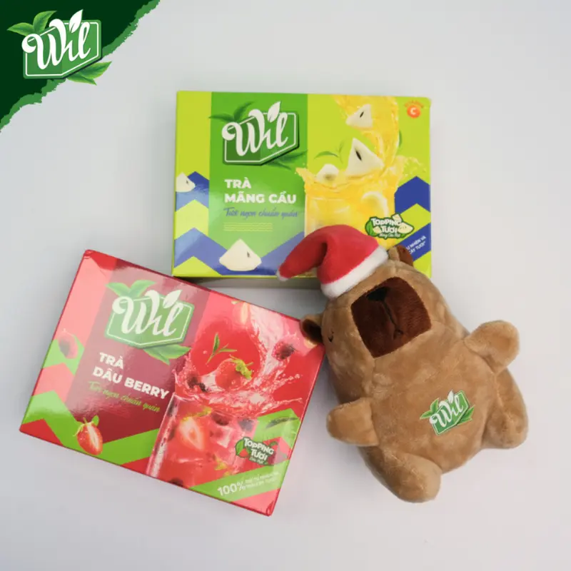 Giỏ quà tặng trà hòa tan có topping Wil capybara quà tặng bạn bè người thân 1