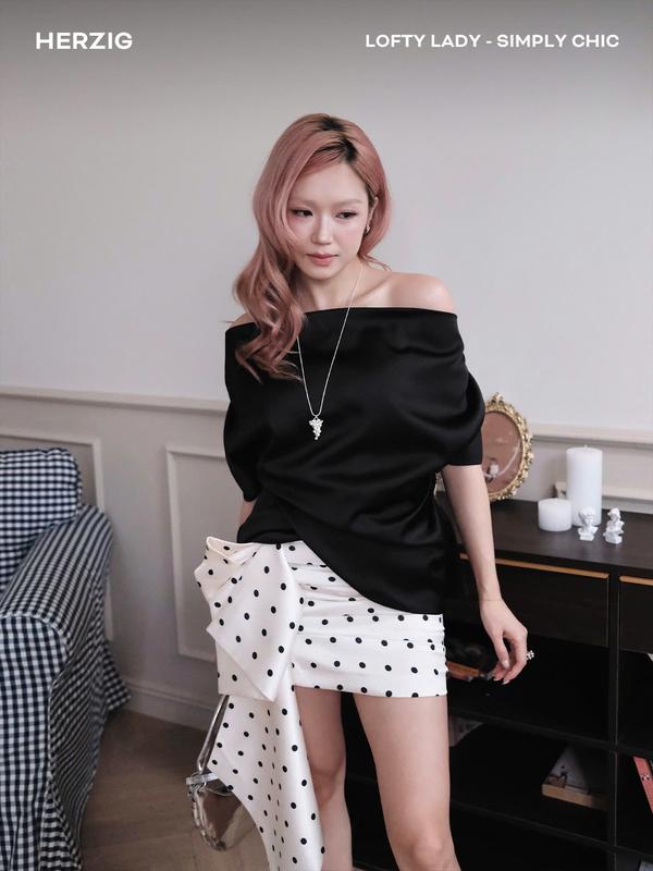 Chân váy Sofia Skirt Herzigroom - Q1760 màu trắng kem freesize thiết kế basic phong cách Hàn Quốc