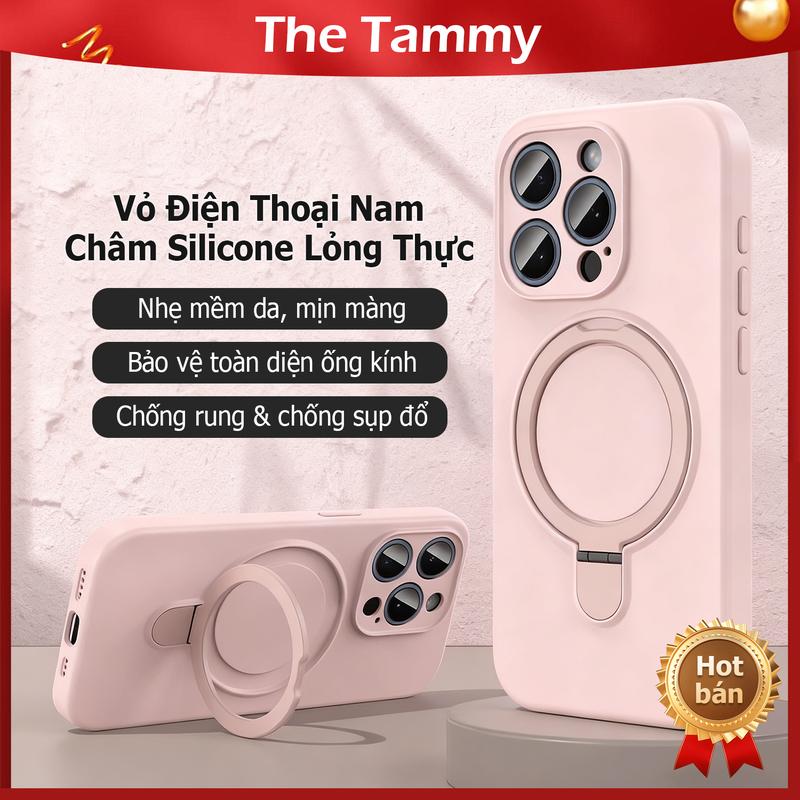 Ốp Điện Thoại iPhone, Chất Liệu Silicon Lỏng Tương Thích Với iPhone18 Pro Max/ 17 Pro Max, Có Chân Đế Nam Châm, Bảo Vệ Ống Kính Che Phủ Toàn Bộ, Bảo Vệ 15, Bao Gồm Vỏ Phụ Kiện, Tương Thích Với iPhone 14, 13, 12, 11giá đỡ điện thoại