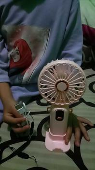Product Review of CID39 Kipas Angin Lipat Mini Portable LED Display 5-Speed Wind Adjustment Kipas Genggam Kipas Kecil Foldable from s**a 2