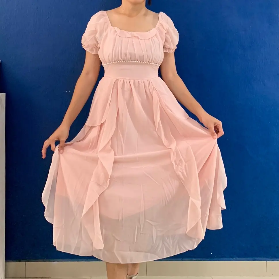 FANMU DRESS - Dress Nadine Smoke Pink Wanita
