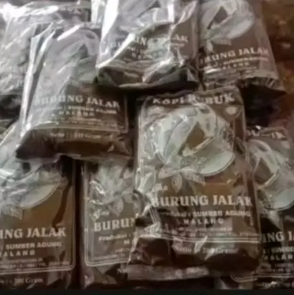 terlaris 5 bungkus kopi cap burung jalak/kopi murni tanpa campuran / khas malang 200 gram