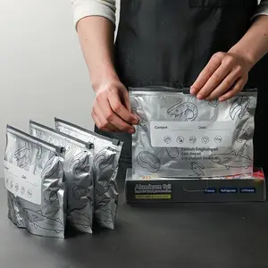 Aluminium Foil Antibakteri Cling Bag Tas Lemari Es Lemari Es Tas Segel Kulkas Tas Segel Sendiri Tas Segel Ritsleting Tas Dispenser Segel Food Grade