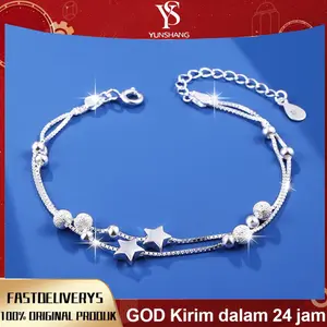 Gelang | Gelang Perak 925 Anti Karat yang Bisa Diatur | Cocok untuk Hadiah Pacar Wanita