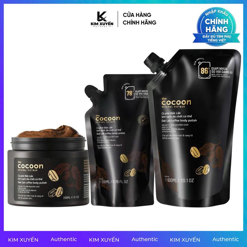 Tẩy tế bào chết cà phê Đắk Lắk Cocoon Dak Lak Coffee Body Polish 200ML / 600ML