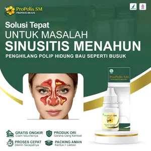 Propolis SM Original - Sinusitis Hidung Bau Flu Pilek Menahun Polip Hidung Tersumbat Ingus Berair Herbal isi 6 ml Bpom Halal Mui