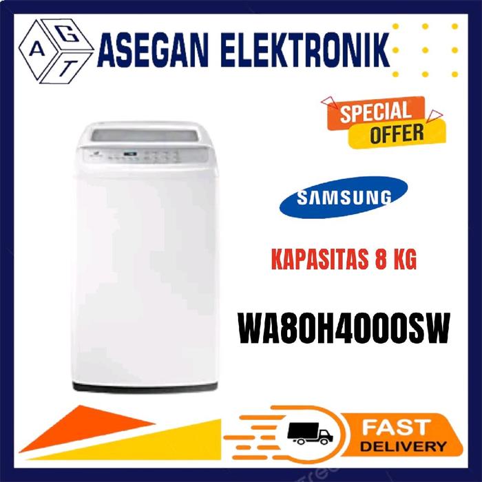 Gambar SAMSUNG WA80H4000SW MESIN CUCI TOP LOADING INVERTER 8 KG WA80H4009 dari Asegan Elektronik Store Kota Depok Tokopedia
