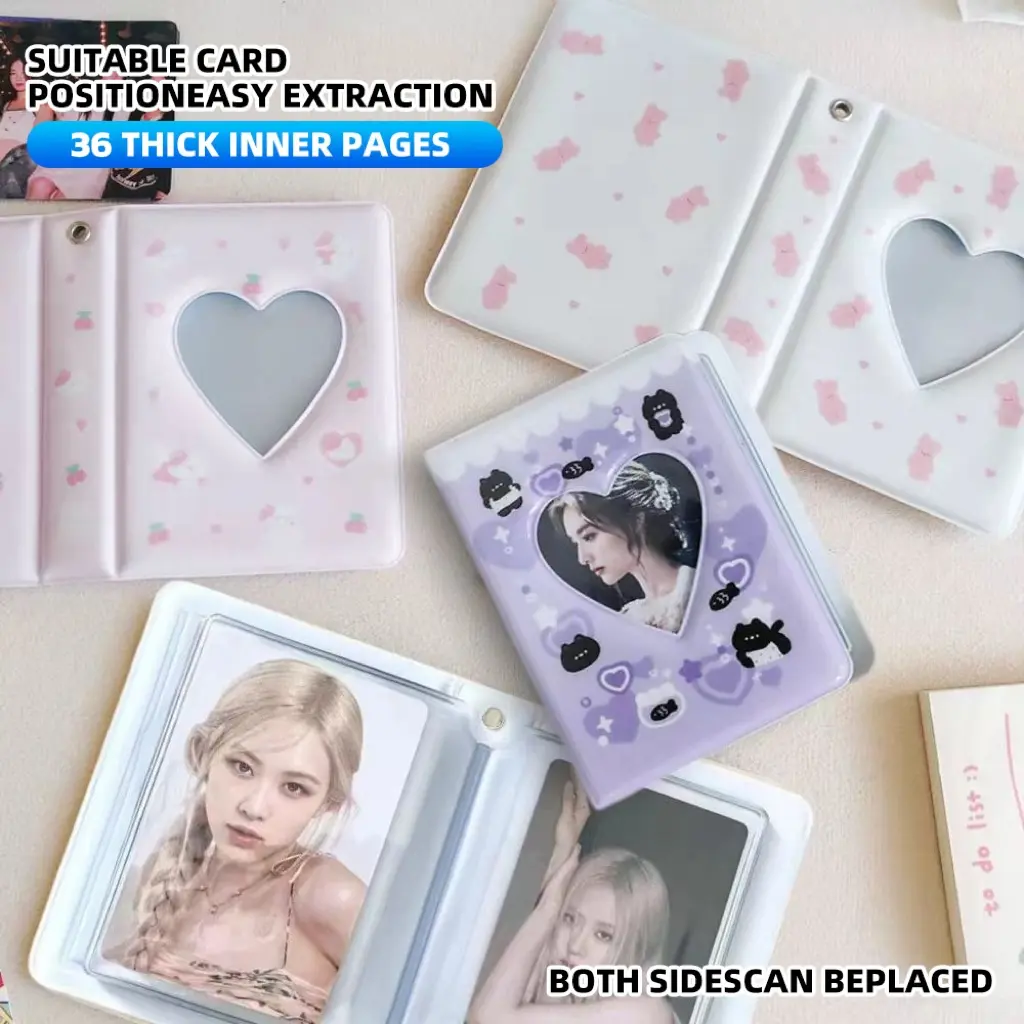 3 Inch Mini Photo Album Binder 36 Pockets for PhotoCollection Love Heart  Hollow Photo Card Holder Album MultiPurpose Celebrity Collect PVC Cover PP  Inner Page MaterialWaterproof Kpop Photocard Binder - TikTok Shop  Philippines