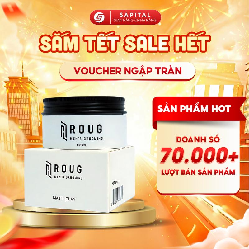   VERSION 4  Sáp vuốt tóc Roug Matt Clay  Roug Trắng  cho tóc dày Giữ nếp lên tới 16H Không gây bết dính Dễ điều chỉnh form sau độ mũ chơi thể thao 