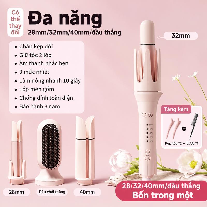 MÁY UỐN TÓC TỰ ĐỘNG ION ÂM ÁNH SÁNG ĐỎ – TẠO KIỂU TÓC BỒNG BỀNH NGAY TẠI NHÀ