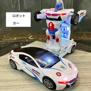 変形ロボットカーおもちゃ、自動障害回避ライトと音楽付き。3歳以上の子供への誕生日やクリスマスプレゼントに最適です。単3電池3本が必要です。子供用車です。