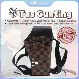 T-HIR-0054 Dompet Gunting Tas Pinggang Gunting Rambut Paket Gunting Tas Gunting Kulit Asli Ikat Pinggang Gunting Salon Daftar rambut, ruang peliharaan eksklusif