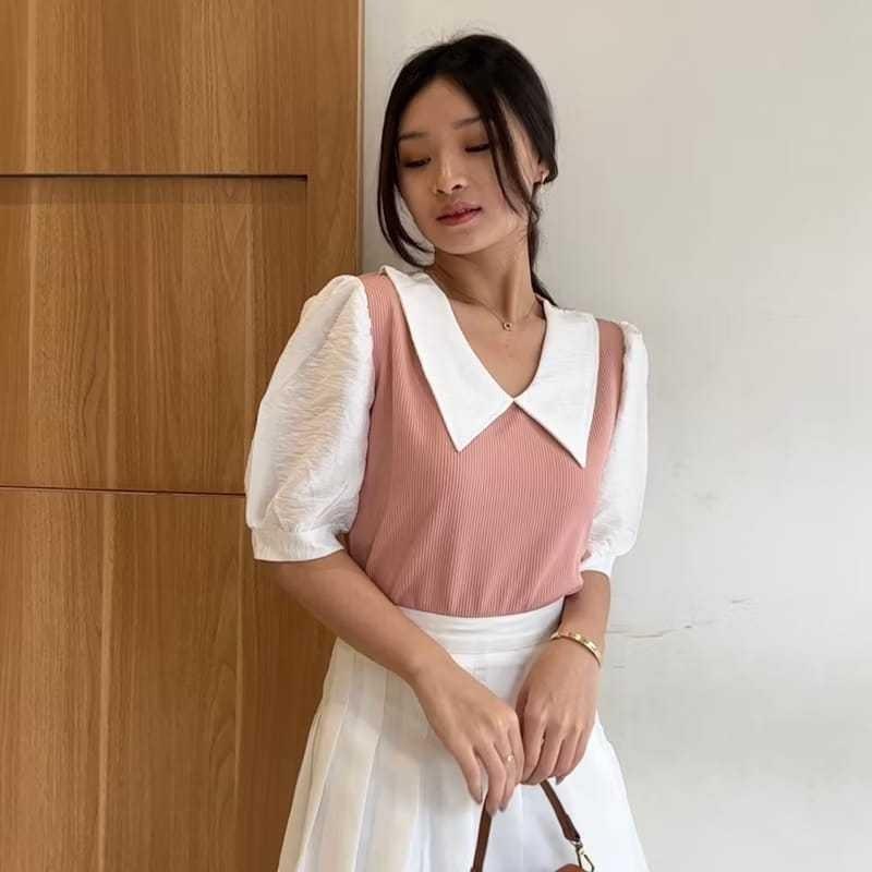 CLARES - Atasan Wanita ROZIE Top Combi 01 / Yoona Top Combi Baju Wanita / Fashion Blouse Terbaru 3