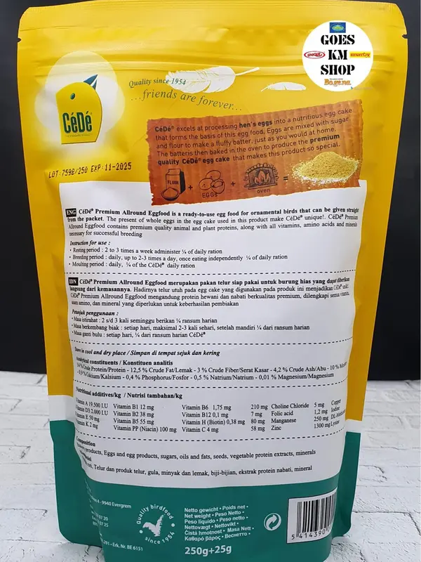CEDE - EGGFOOD ALLROUND PREMIUM 250 GRAM 1