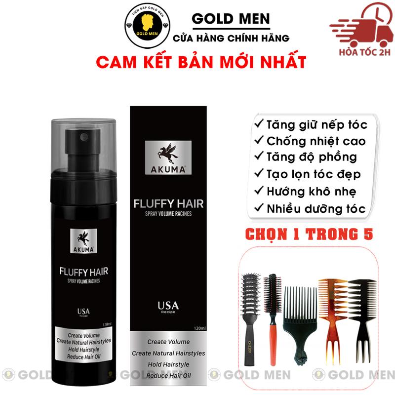  Xịt tạo phồng tóc Akuma Fluffy Hair 120ml - Giúp tóc bồng bềnh hút dầu ngăn bết tóc dành cho cả Nam và Nữ 