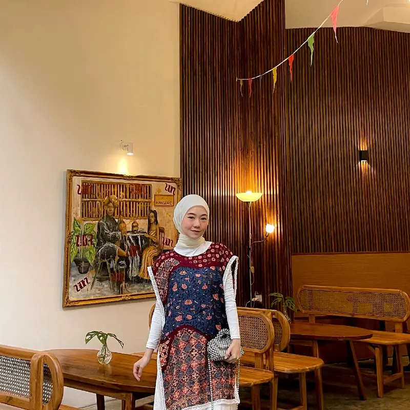 Nonita Vest Rompi Batik Modern Wanita Kerja Model Terbaru Atasan 0
