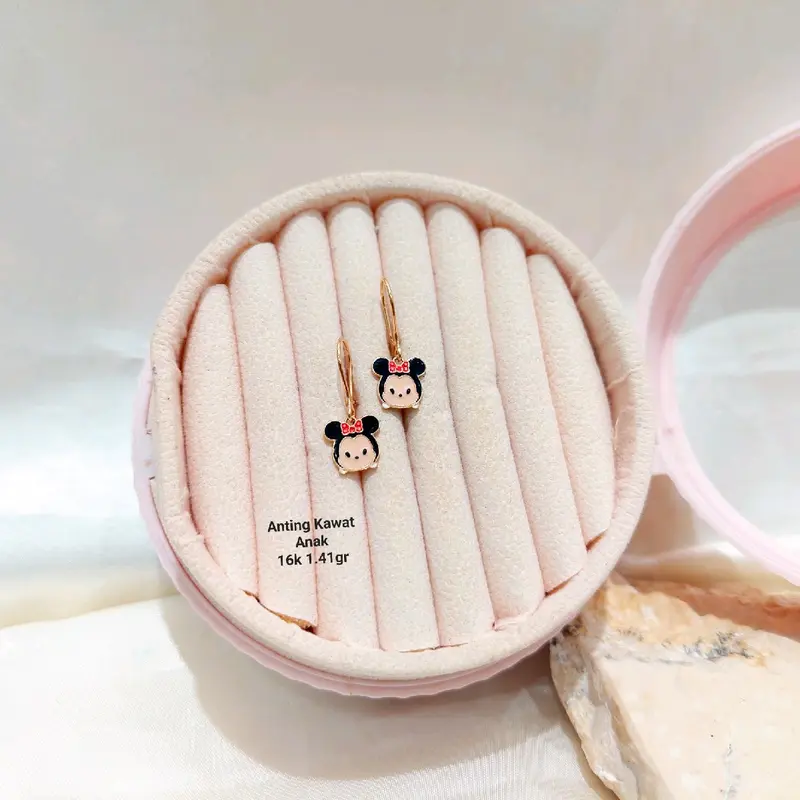 Anting kawat kuning cat kadar 16 0