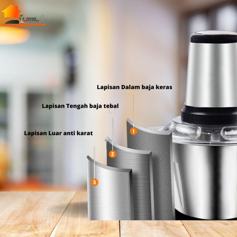 Hangyan Blender Daging Chopper Meat Grinder Gilingan Daging Baja Serbaguna Anti karat Pisau Stainless 3
