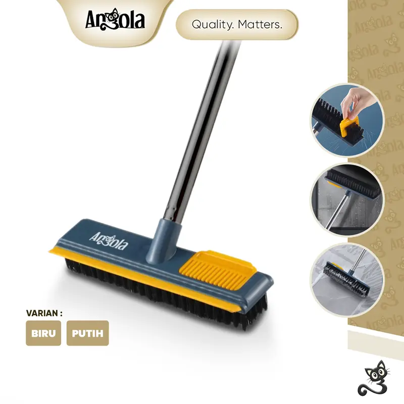 ANGOLA D46 Sikat Dorong Lantai Alat Sikat Toilet stainless 0