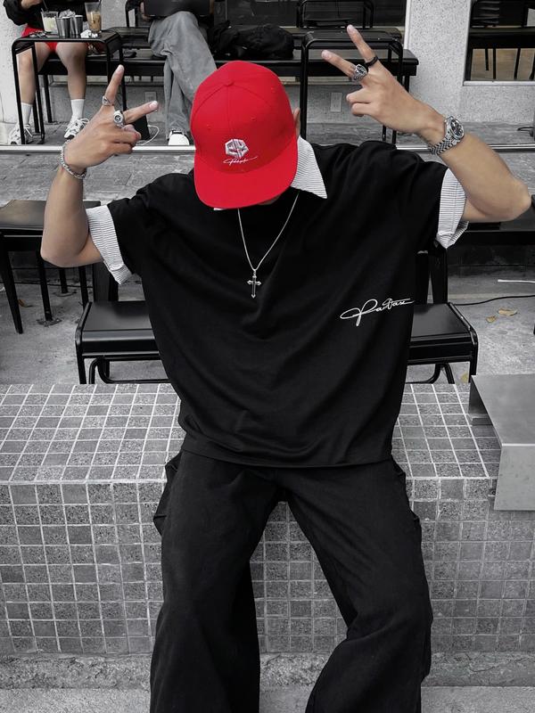 Áo phông big boxy 280gsm thêu tee oversize local brand form rộng bigsize ngắn tay lỡ cotton 2 chiều cặp đôi nam nữ hack dáng pandaxvn polime Menswear Cổ Tròn 9