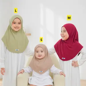 Jilbab Instan Bergo Anak Malay 0-10 Tahun Jersey / Hijab Hamidah Non Pet Anak Malay - Kerudung Anak Instan Premium