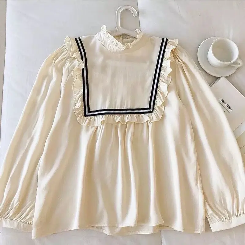 Atasan Wanita BONI TOP Blouse Lengan Panjang Ruffle Pita 1