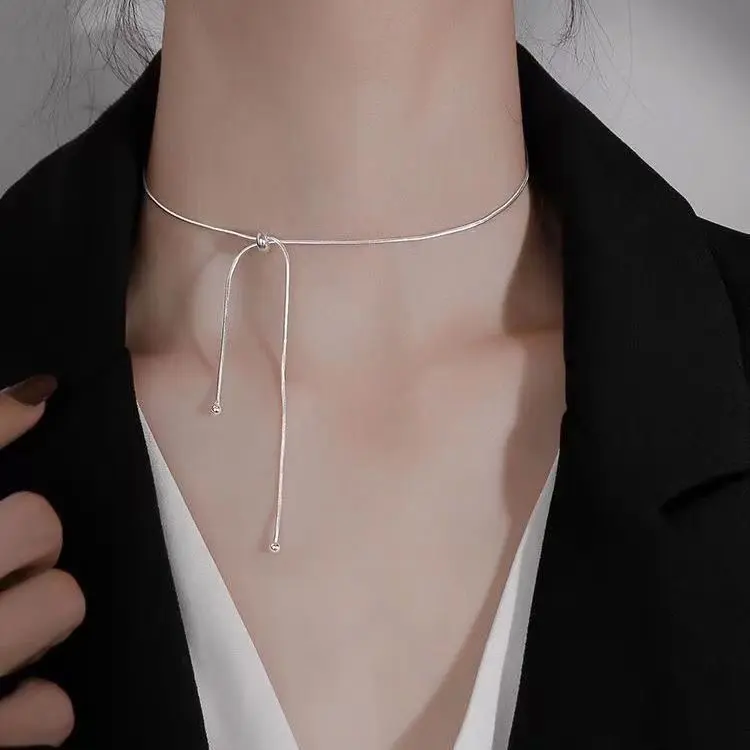 Vòng Cổ Titan, Thiết Kế Kéo Ra, Chất Lượng Cao, Không Thấm Nước, Không Dị Ứng, Không Phai Màu, Thích Hợp Làm Quà Tặng Cặp Đôi, Thanh Lịch