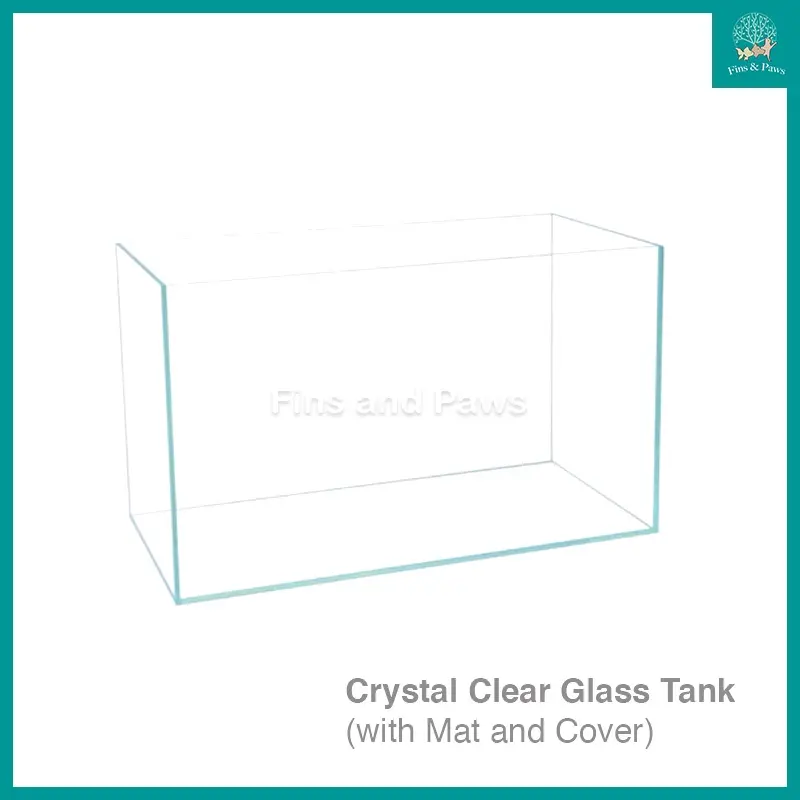 [Crystal] Crystal Ultra-Clear Glass Aquarium Fish Tank with Mat