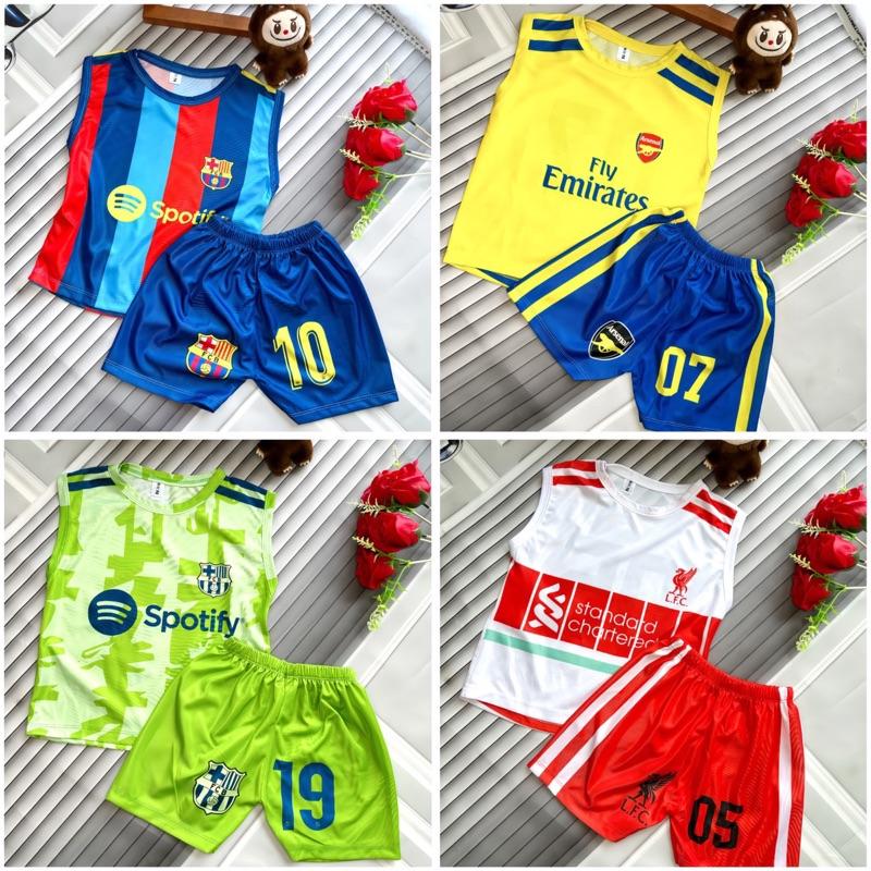   Bóng Đá  Combo 4 bộ-149k Đủ sz cho bé từ 8-40kí.Chất thun thái lạnh-mềm-mịn-mát thấm hút mồ hôi co giãn tốt ạ 