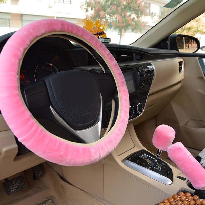 Product Introduction of Universal Warm Plush Car Steering Wheel Cover Gearshift Women Protector Soft Decoration Y4J5 47