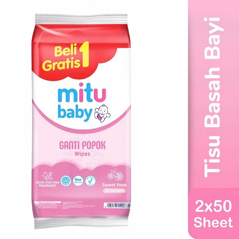 tissue basah mitu 50 s buy 1 get 1 Wipes bayi Tisu Alcohol-Free Tidak 3