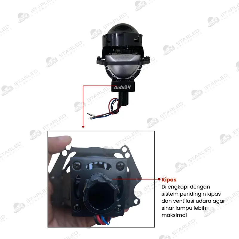 AUTO24 LAMPU BI - LED 24VOLT LAMPU PROJIE 55W 65W LAMPU PROJIE BILED UKURAN 3 INCH LAMPU DEPAN KENDARAAN MOBIL TRUK Car 4