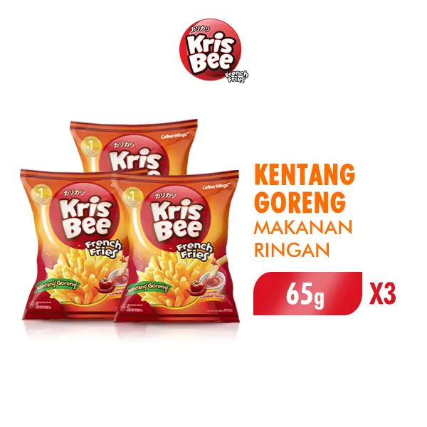 KrisBee French Fries Makanan Ringan Kentang Goreng 65g x3 0