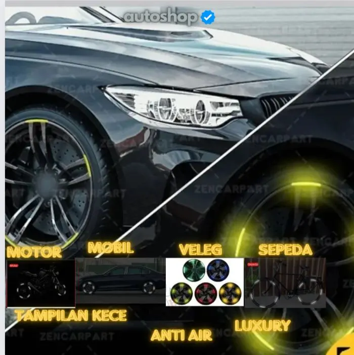[20 PCS ] AUTO STIKER REFLEKTOR VELG MOBIL MOTOR SEPEDA HIGH QUALITY