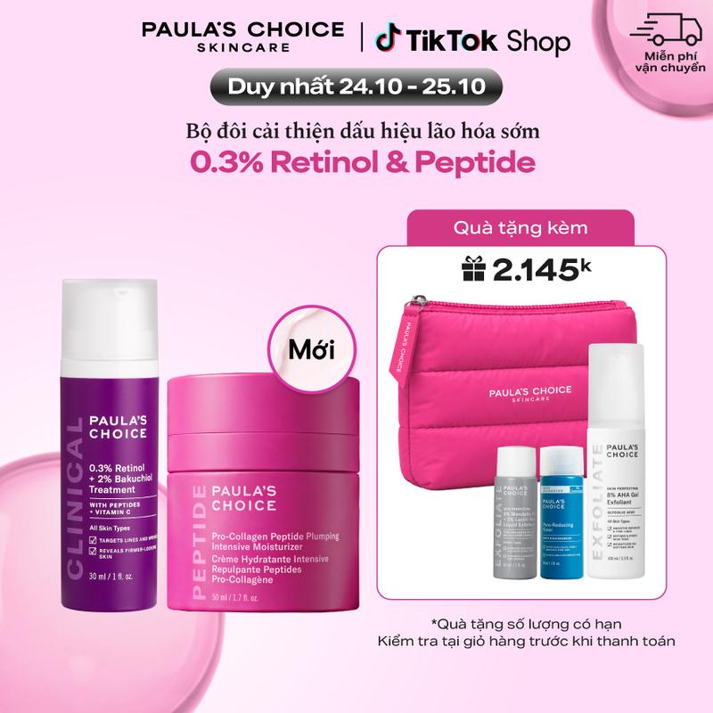 Bộ đôi cải thiện dấu hiệu lão hóa sớm 0.3% Retinol 30ml & Kem dưỡng Peptide Intensive Moisturizer 50ml 8015-1160