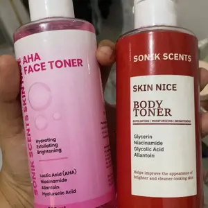 [PAKET HEMAT] Glowing Set Head To Toe - Skin Nice Body Toner Merah 200 ML  + Face Toner Pink 200 ML