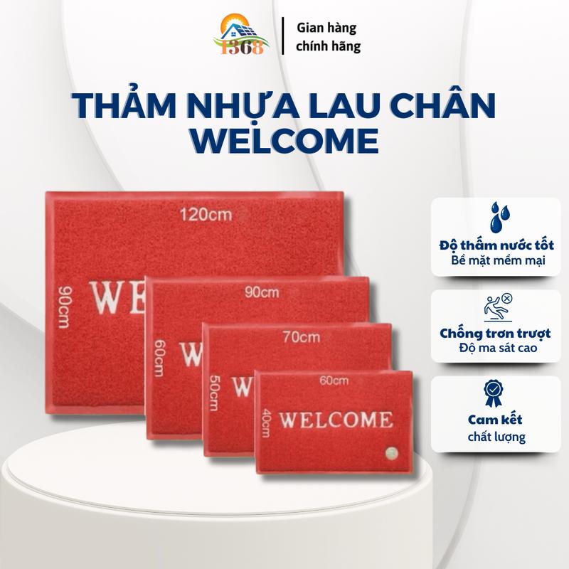 Thảm nhựa chùi chân Welcome 3A chống trơn trượt sang trọng bền đẹp