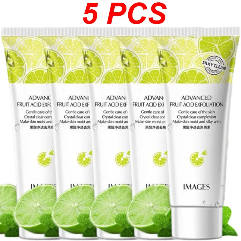 5 pcs Images Advanced Fruit Acid Exfoliation Facial Scrub Deep Cleansing Peeling Gel Remove Dead Skin Blackhead