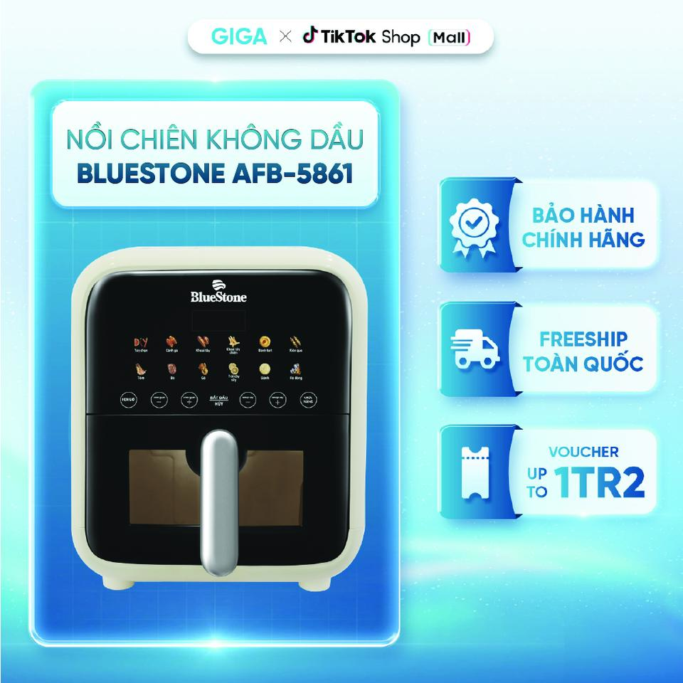 Nồi chiên không dầu BlueStone AFB-5861 7L 1800W - Giảm 80% lượng dầu mỡ dư thừa - Bảo hành 24 Tháng