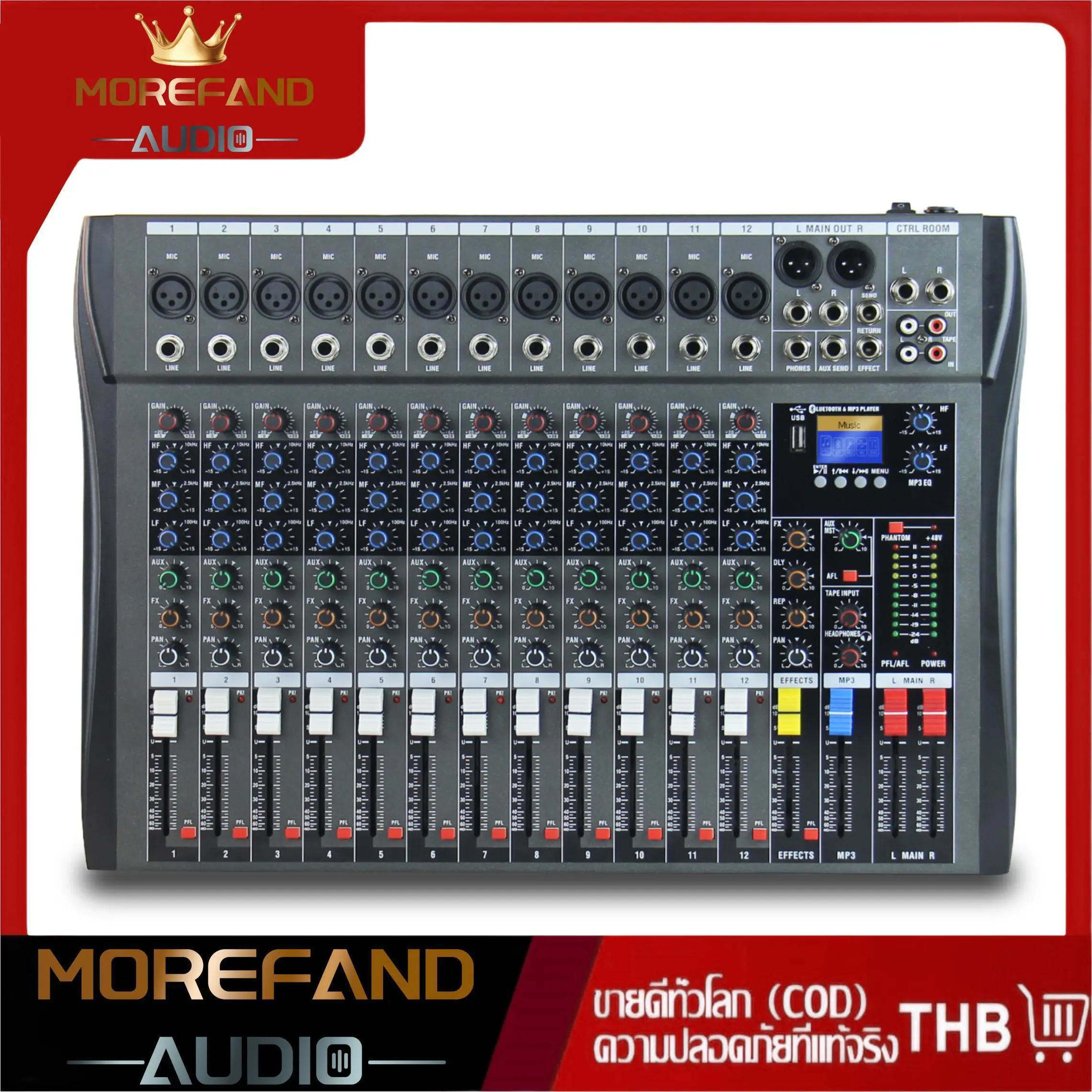 AUDIO MIXER CT6A/CT8A/CT12A SBLUETOOTH,USB,RECORD,SOUND CARDREVERB Mixer audio saluran Amplifier Bass Speakers Soundcard