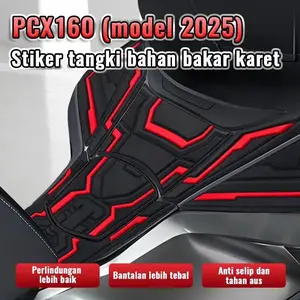 Stiker Pelindung Tangki Motor Untuk Honda PCX160 - Stiker Samping Warna Merah, Anti Lecet & Tahan Air