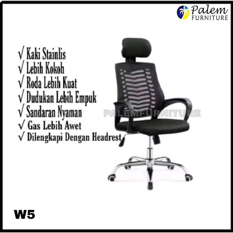 KURSI KANTOR JARING W5 KURSI JARING SERBAGUNA NYAMAN KOKOH 0