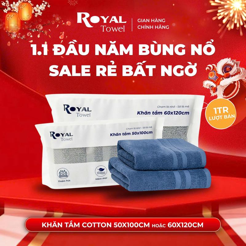 Khăn tắm Royal với kích thước 50x100cm hoặc 60x120cm dùng cho Spa, Kh...