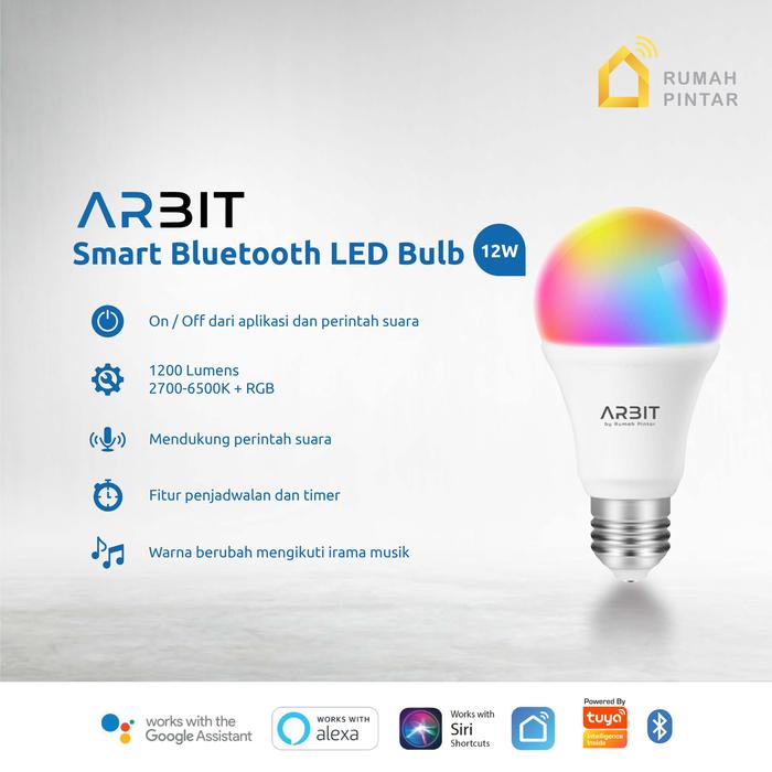 Gambar ARBIT Smart Home Bluetooth LED Bulb Bohlam Pintar RGB CCT 12W E27 Lampu Lamp Tuya dari ARBIT Smart Home Kota Administrasi Jakarta Barat Tokopedia