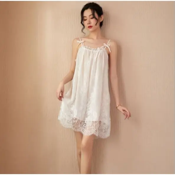 •ILUVBRA•BT372 Dress Lingerie Wanita Set Daster Brukat Renda Baju Tidur Seksi 7